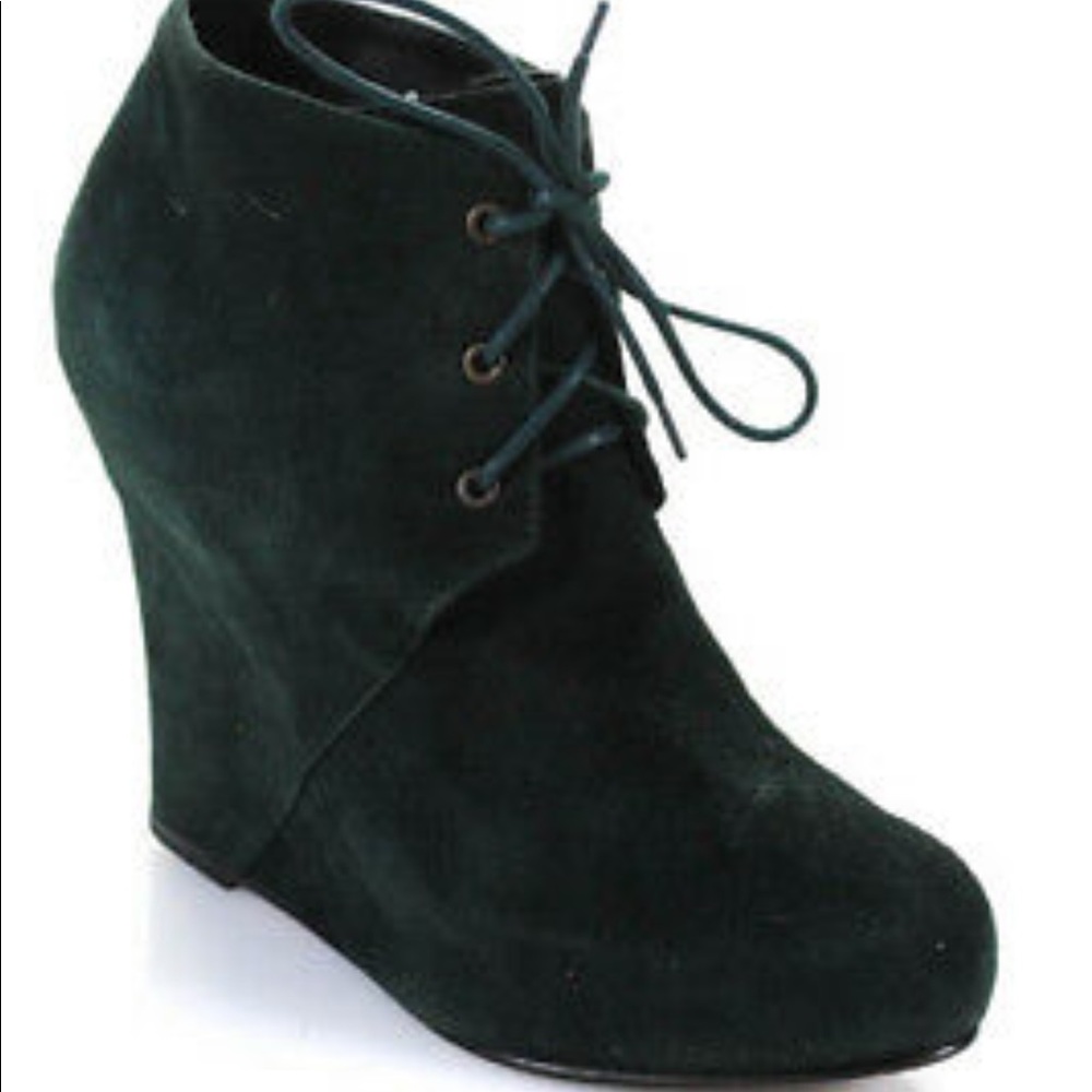 Opening Ceremony green suede booties.